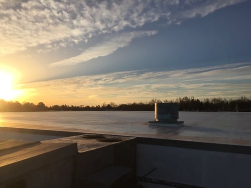 Image of Flat Roof at sundown.
