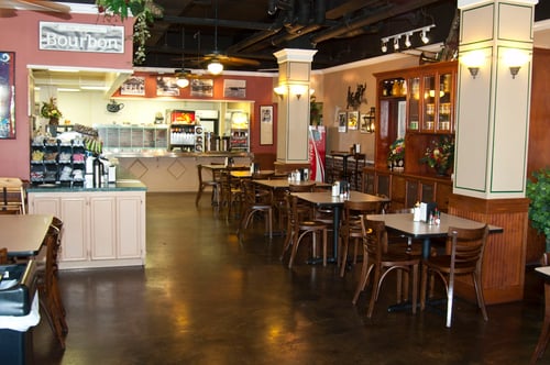 Interior dining area of Bayside Grille on Kemah Boardwalk