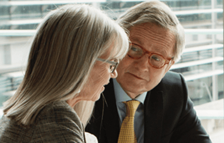Financial advisor in discussion with client
