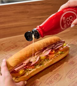 Mr.Sub '68 Sauce on a custom submarine sandwich.