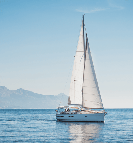 A sailboat on water.