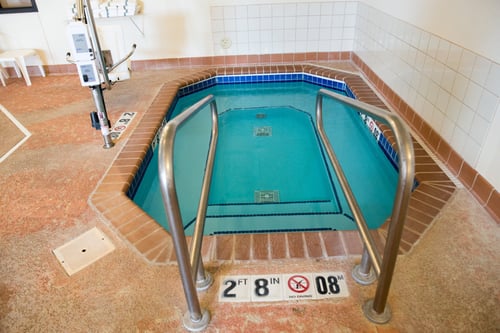 ADA Accessible Hot Tub is Located in Our Pool Area