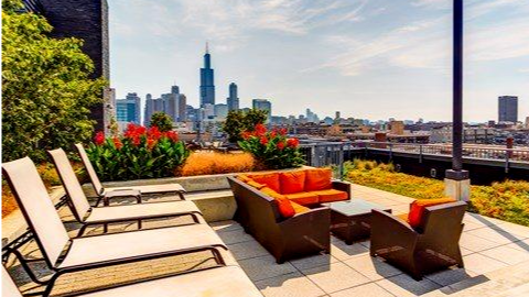 Rooftop Deck with a View at The Madison at Racine Chicago, IL 60607