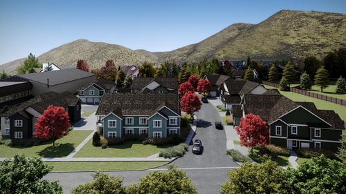 view of the apartment complex at The Woods at Copper Ranch, Hailey, ID