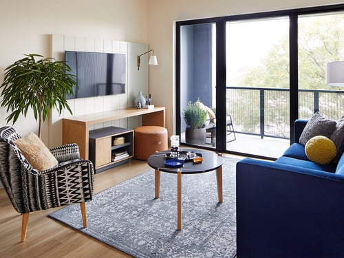 Living Room and Balcony at Sentral West Midtown at Star Metals