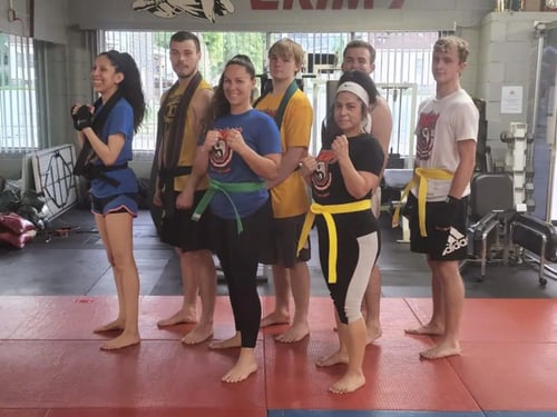 Group photo of karate students