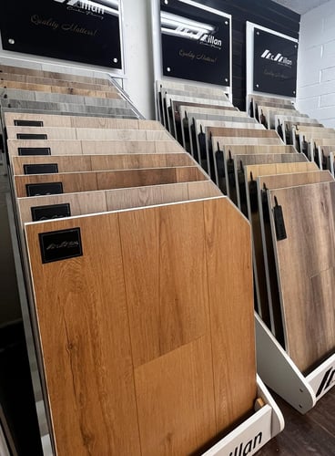 High-quality McMillian Flooring vinyl and laminate options showcased at Castle Tile in Costa Mesa, California.