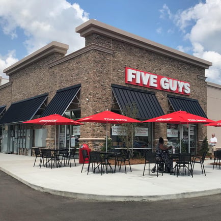 Five Guys at 1421 Concord Parkway North in Concord NC.