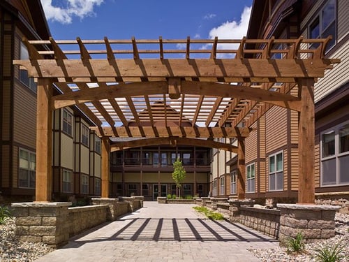 Outdoor courtyard arches