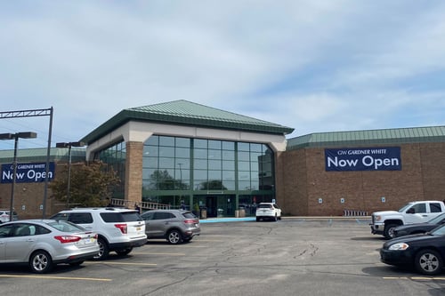The storefront of Gardner White's Warren location on 14 Mile Rd.