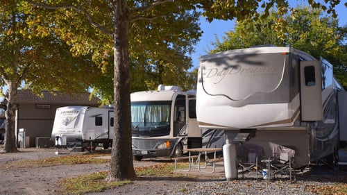 RV park with parked RV's
