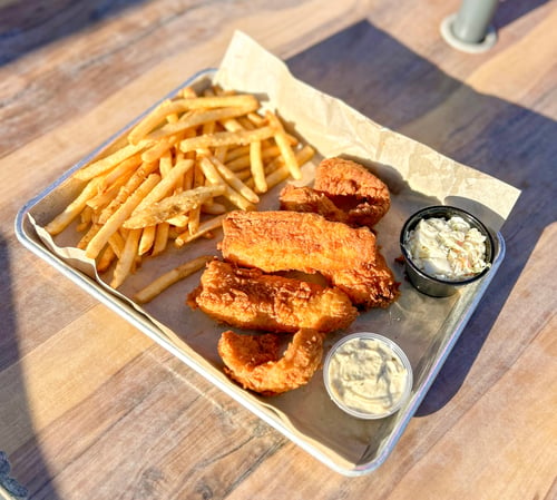 Fried Catfish basket with fries