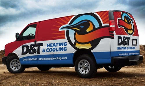 D&T Heating & Cooling service truck
