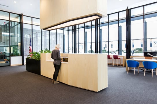 Interior of Security National Bank - Farnam branch in Omaha, NE.