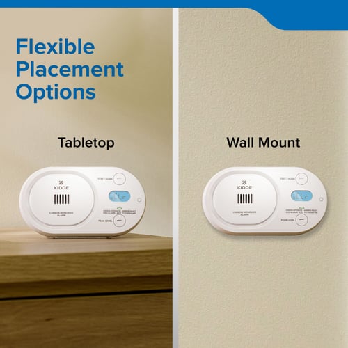 Flexible placement options include on the table top and wall mounted.