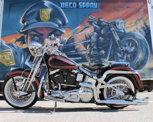 Magnifique Softail Springer de 1998 en vente ! RDV sur notre page Motoscout pour plus de détails.
