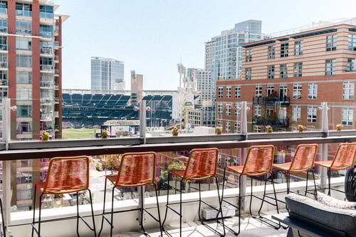 Petco Park views from Borrego rooftop seating