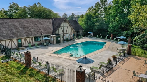 Swimming pool at Polo Run Apartments in Greenwood, IN 46142