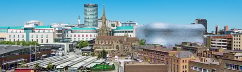 Knight Frank Birmingham commercial office banner image: Birmingham Cityscape, England, UK