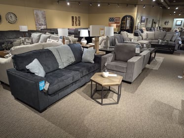 Amery Slumberland Furniture blue sofa