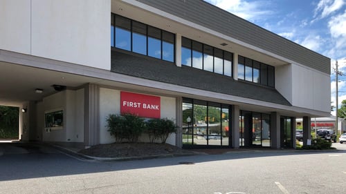 First Bank Asheville North branch exterior.