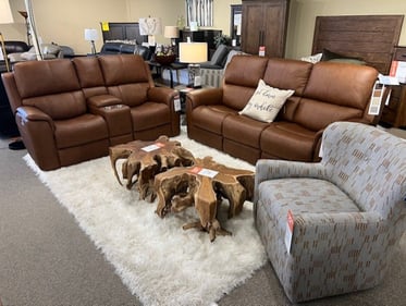 Pierre Slumberland Furniture leather living room set