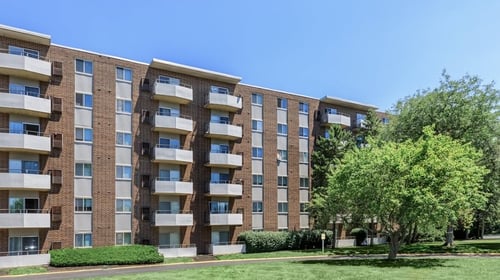 Building exterior a Parkview Apartments in Richmond Heights, OH 44143