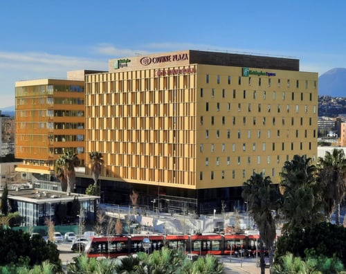 The façade of our hotel is eco-designed.