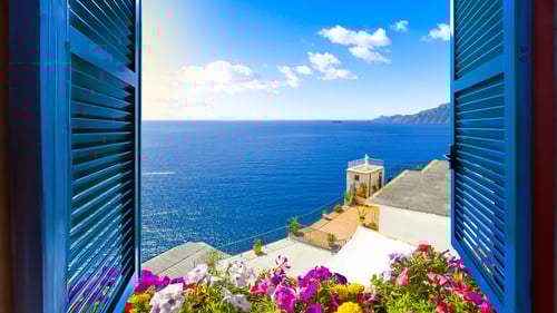 vue de la Côte Amalfitaine près de Sorrente, Italie