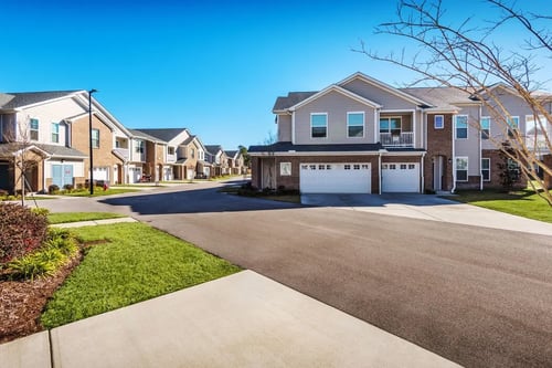 Exterior at Leland Station apartments, North Carolina