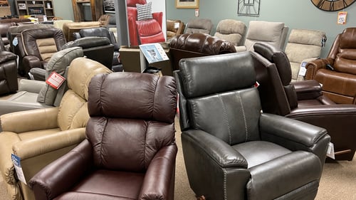Recliners at Slumberland Furniture Store in Thief River Falls,  MN