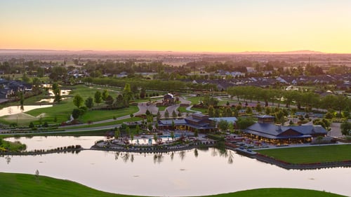 Community Pool and Clubhouse, Aerial View