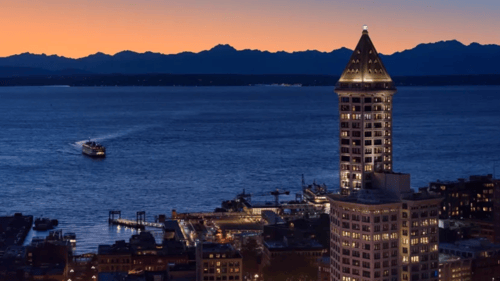 night view of the Seattle waterfront