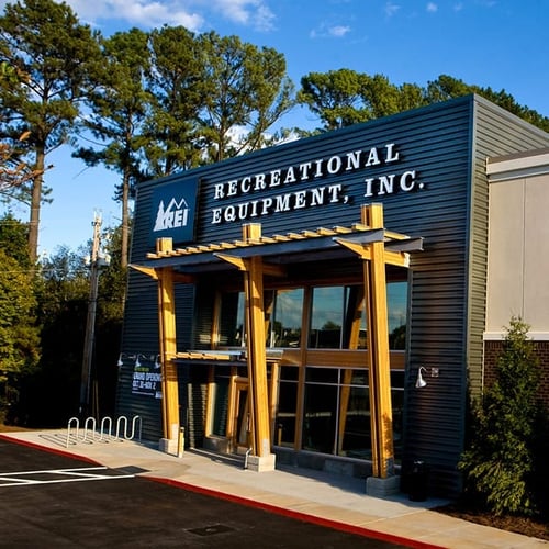 The front of the REI store in Knoxville, Tennessee