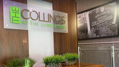 Reception lobby at The Collings at the Lumberyard, Collingswood, NJ 08108