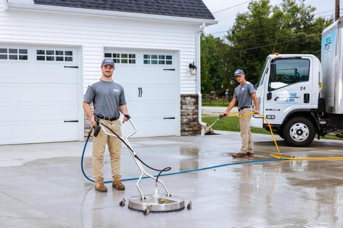 Pristine Clean Employee Concrete Pressure Washing and Sealing
