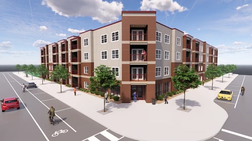 Apartment Building at Diamond View Apartments in South Bend, IN