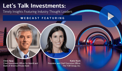 Let's talk investments promo banner featuring Chris Hyzy and Katie Koch