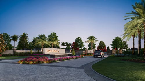Opus Stone welcome monument for new construction community in Naples, FL