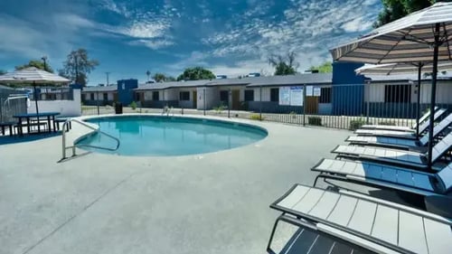 Apartment Complex with pool at Connect on University Apartments, Mesa, AZ