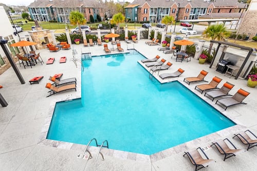 Resort-Style Pool with Entertaining Deck at La Veranda at Polly Lane in Lafayette, LA