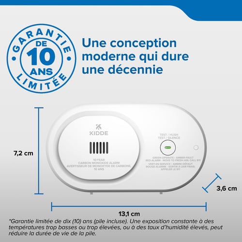 Profitez d'un design moderne conçu pour durer dix ans, couvert par une garantie limitée de 10 ans.