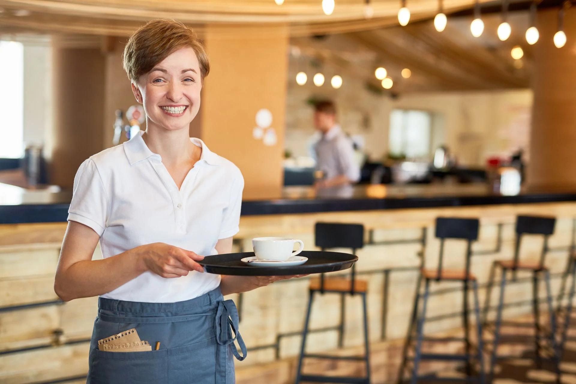 happy server with shoes best for standing all day