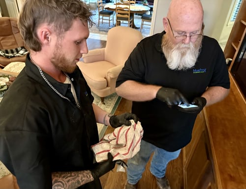 A proud day for our technicians who found and returned a missing wedding ring to the rightful owner.