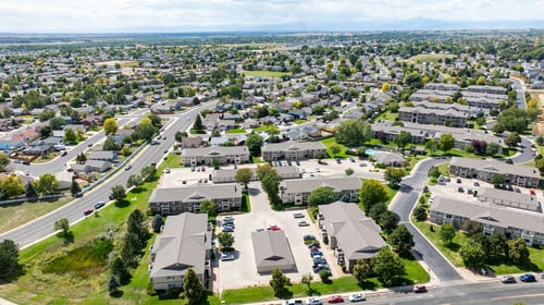 A bird's eye view at Crescent Cove Apartments, Evans, CO