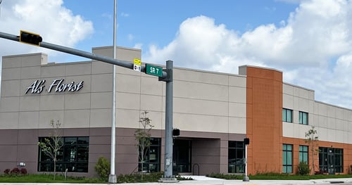 Exterior of Al's Florist located in Hollywood, Florida. Offering same day flower delivery to Hollywood, Florida, surrounding areas, and nationwide.
