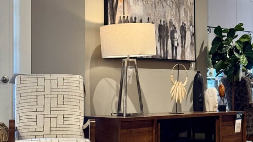 Woodbury Slumberland Furniture tv stand and wall art