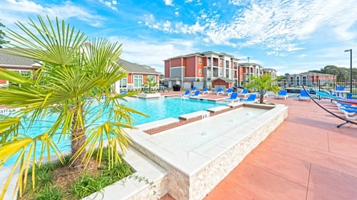 Property exterior at Midtown Sam Houston in Huntsville, TX 77340