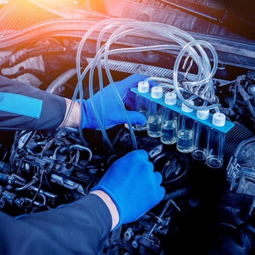 Vehicle service and repair station.