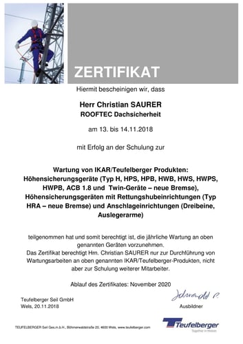 ROOFTEC Dachsicherheit GmbH in Mäder